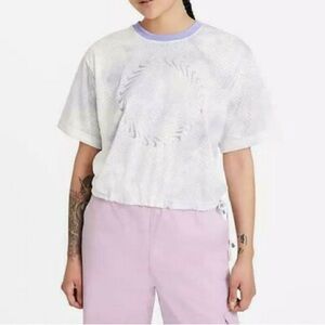 Nike White and Purple Short Sleeve Tee
